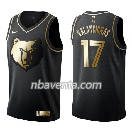Camiseta Hombre Memphis Grizzlies Jonas Valanciunas 17 Nike Negro Golden Edition Swingman